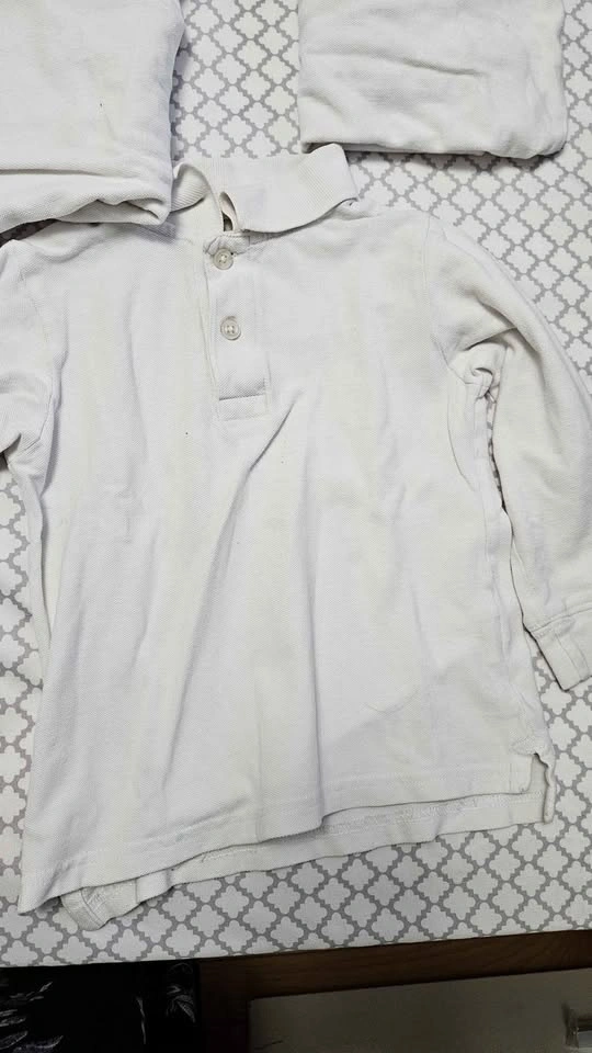 White Long Sleeve Polo (3T)