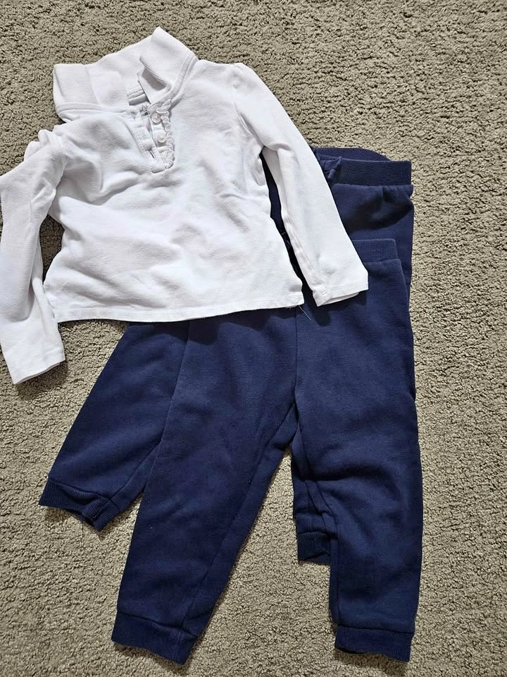 The Children's Place Toddler Girl's Polo Shirt and Sweatpants Se
