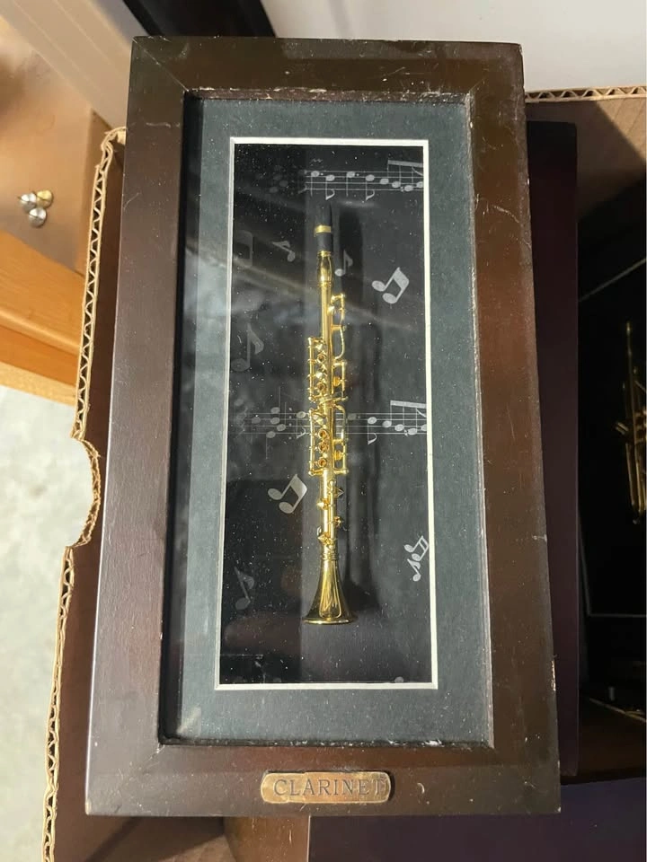 Set of 9 Vintage Miniature Orchestra & Jazz Instrument Shadow Bo - photo 4