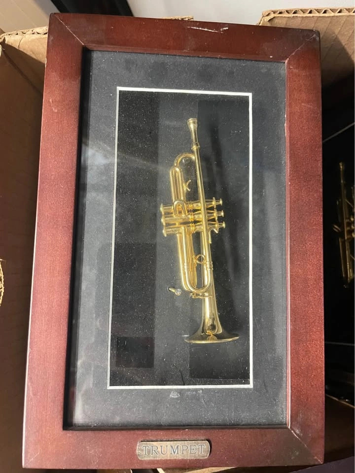 Set of 9 Vintage Miniature Orchestra & Jazz Instrument Shadow Bo - photo 5