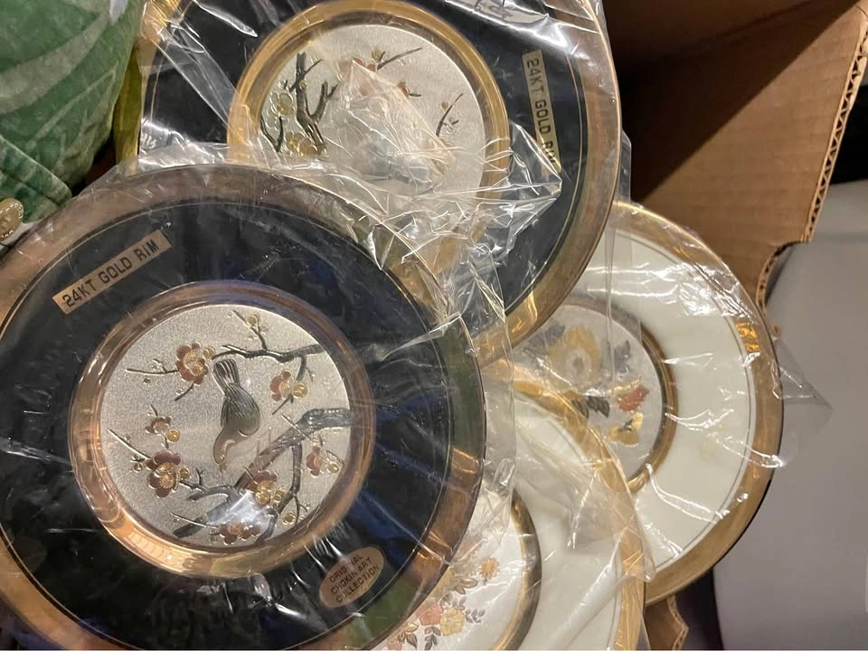 Original Chokin Art Collection Plates and Bells