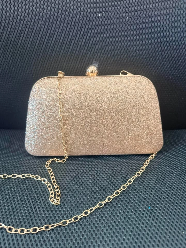 Golden Floral Sequin Embroidered Evening Clutch Bag - photo 2