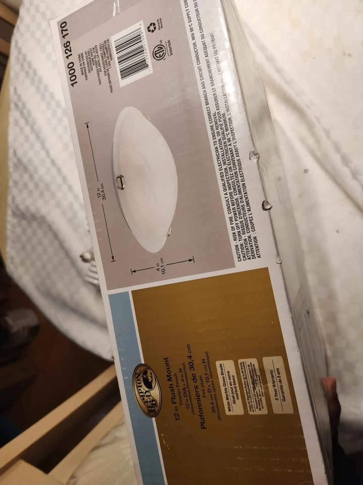 12 in. White Marble Ceiling Light - photo 4