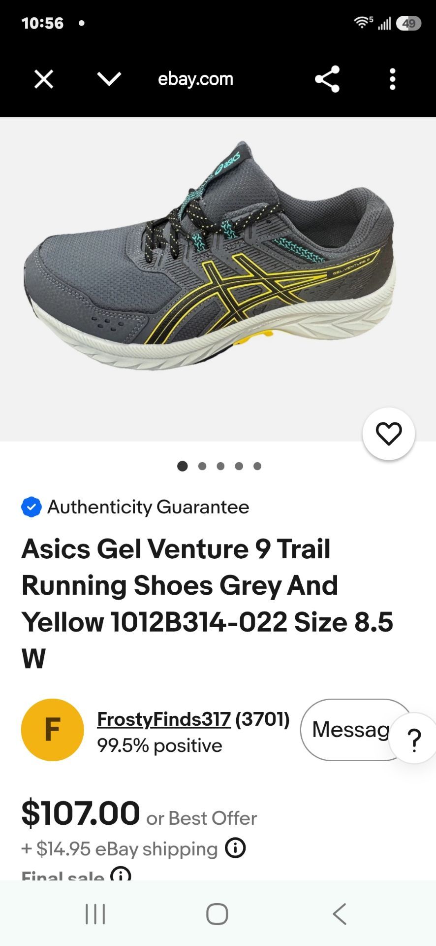 ASICS Gel-Venture Trail Running Sneakers - photo 4