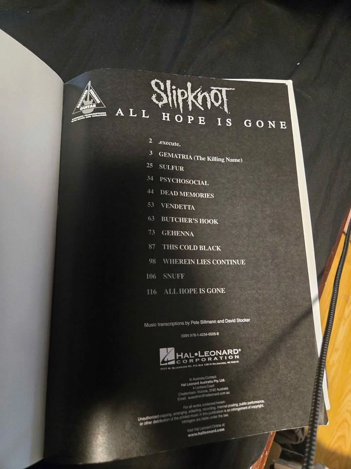 Slipknot all hope is gone tab book - photo 2