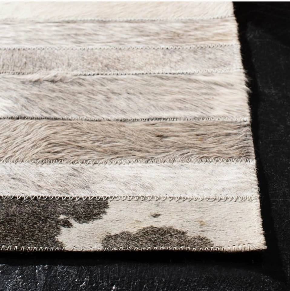 Grey/Ivory Patchwork Natural Cowhide Area Rug 8’ X 10’ - photo 4