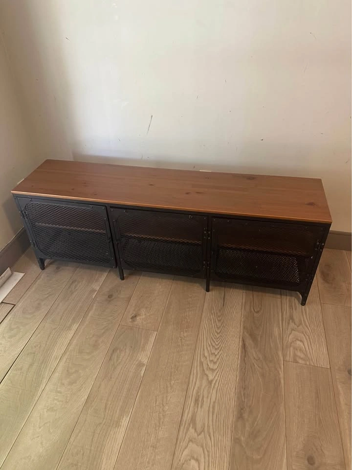 IKEA FJÄLLBO TV Unit / Bench - Black Metal & Solid Wood - photo 3