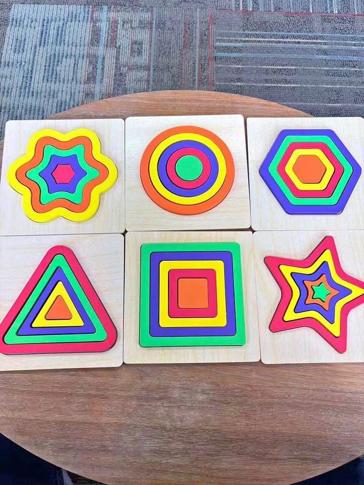 Colorful geometric shape puzzles for toddler