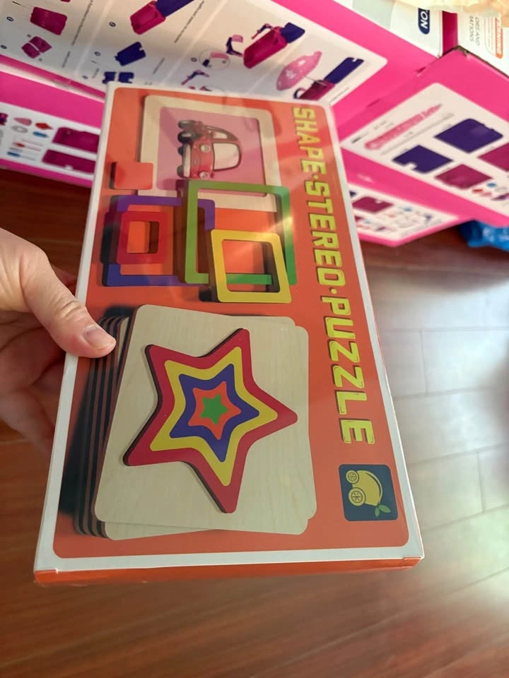 Colorful geometric shape puzzles for toddler - photo 2