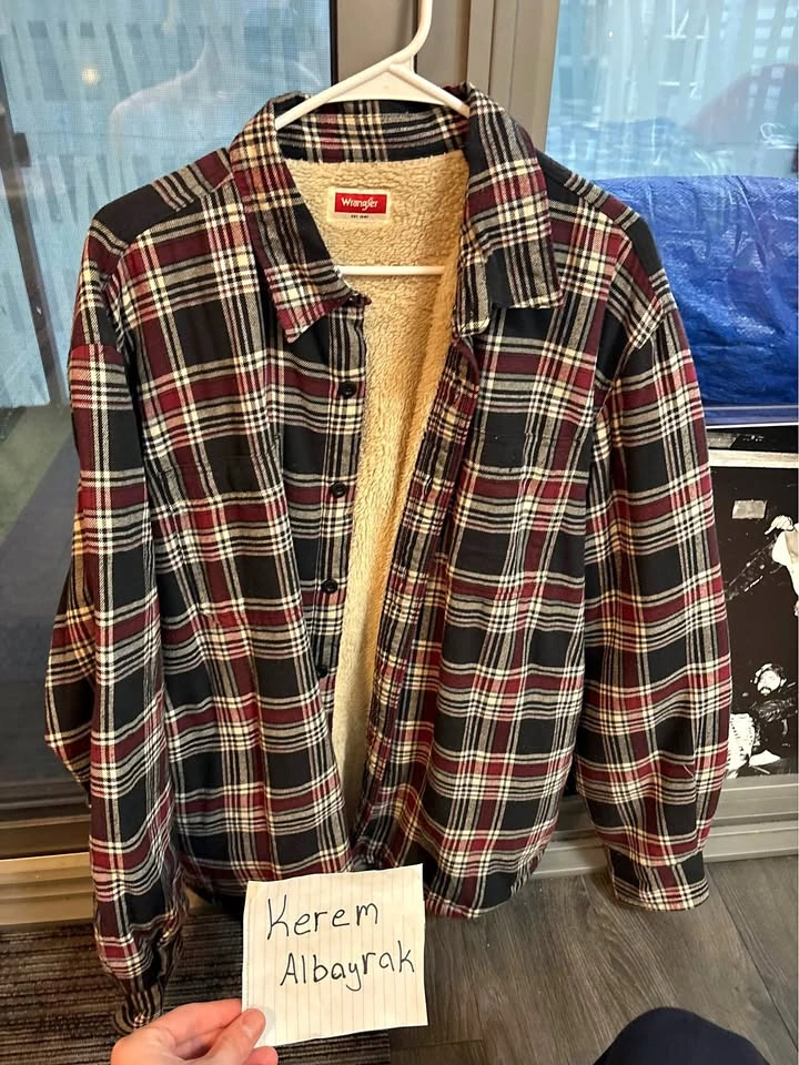 Red and White Wool Flannel