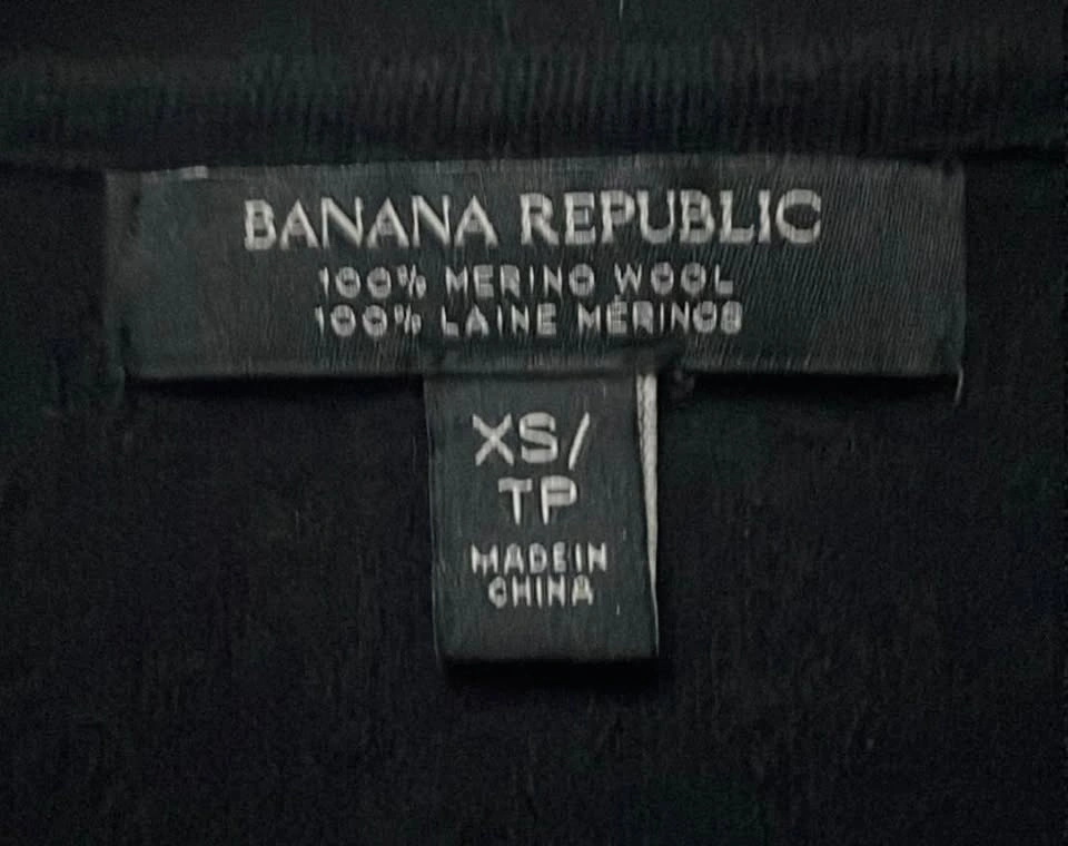 Banana Republic merino wool wrap cardigan, black, XS - photo 4