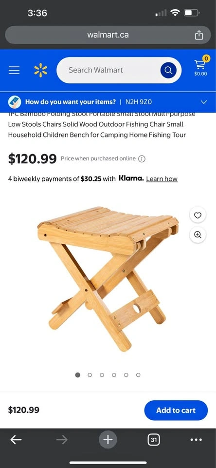 Bamboo Folding Stool Portable Small Stool Multi-purpose