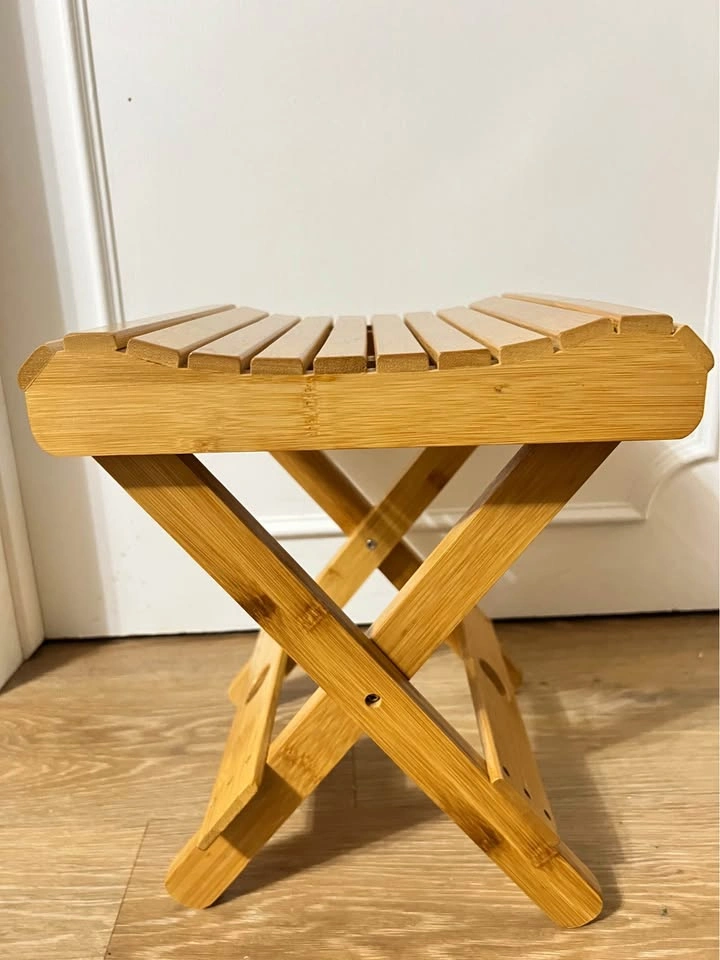 Bamboo Folding Stool Portable Small Stool Multi-purpose - photo 3
