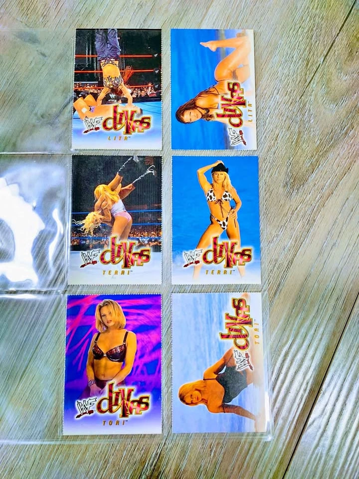 Vintage Rare 2001 WF Fleer Wrestling Divas Trading Cards x6