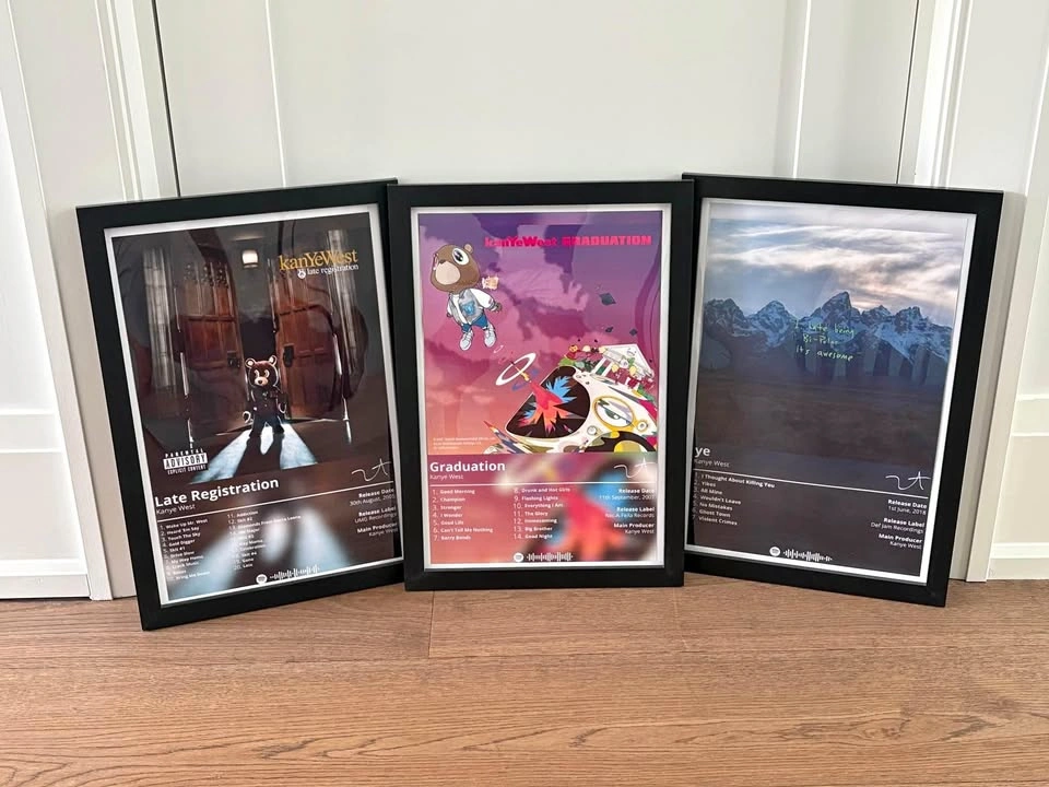 Kanye West Album Covers Framed Posters