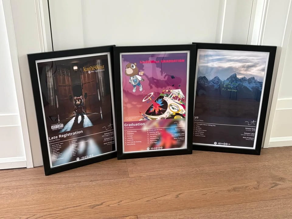 Kanye West Album Covers Framed Posters - photo 2