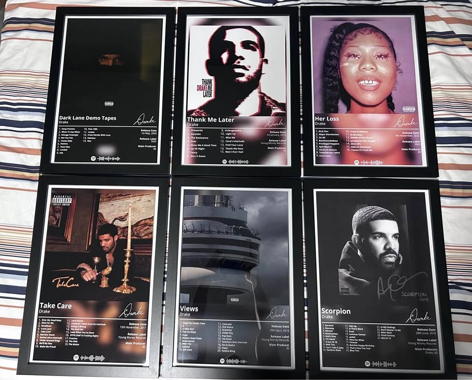 Every Drake Album Framed Posters - photo 2