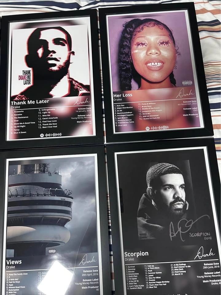 Every Drake Album Framed Posters - photo 3