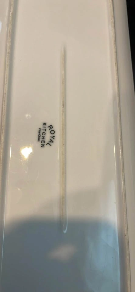 Set of 2 White Rectangular Ceramic Serving Platters 2 for $5 - photo 5