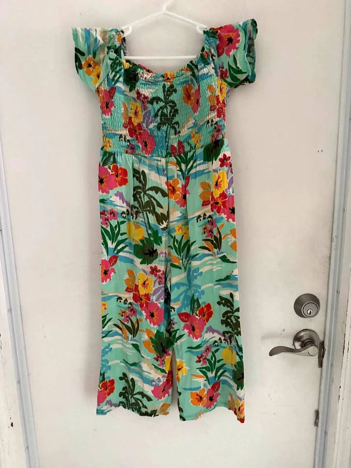 Super Cute Tropical Summer Romper - size 7-8