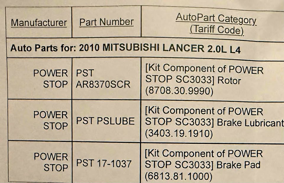 2010 Mitsubishi Lancer Powerstop Rear Brakes