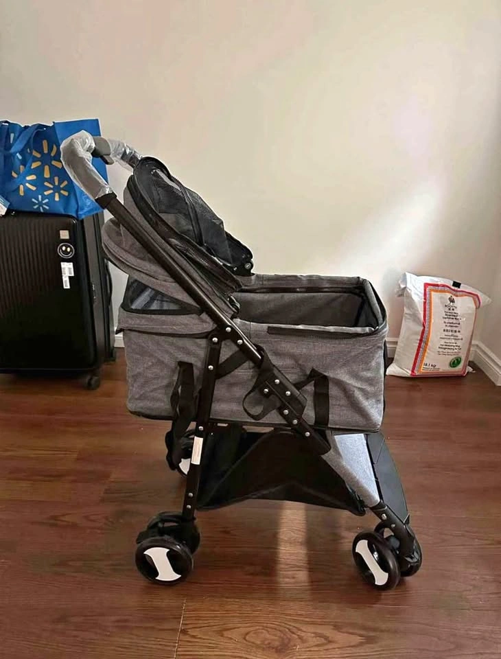 PET STROLLER FOLDABLE (GREY)