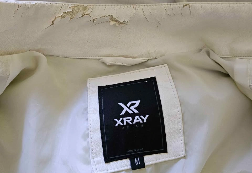 XRAY Jeans Men's Faux Leather Moto Jacket - Size M (Collar Flaw) - photo 4