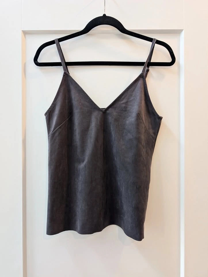 Wilfred Free Aritzia Boscono Faux Suede Camisole Charcoal Gray S