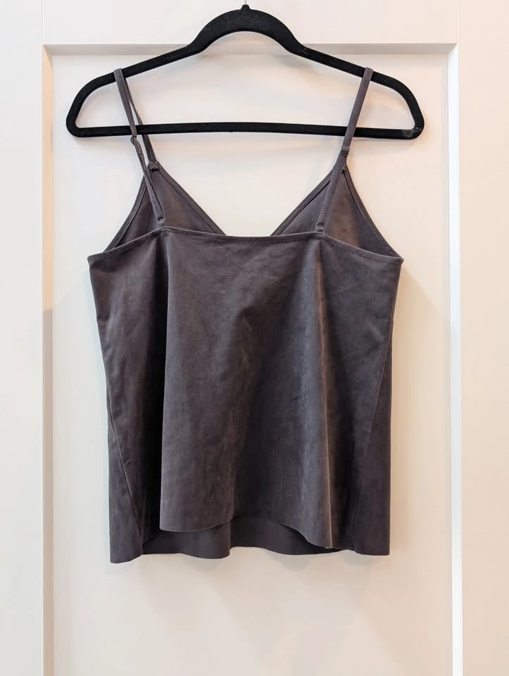 Wilfred Free Aritzia Boscono Faux Suede Camisole Charcoal Gray S - photo 5