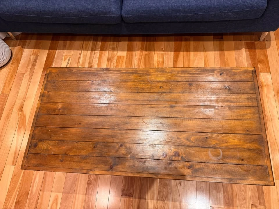 Rustic Industrial Wood and Metal Coffee Table - photo 3