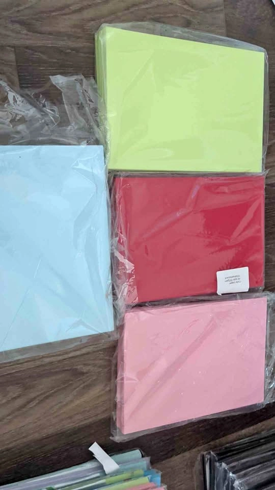 4 Packs of A4 Colored Paper - 100 Sheets Each 300 gsm