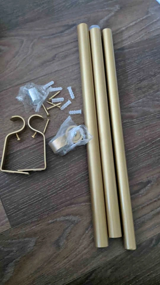 Gold Metal Curtain Rod Set