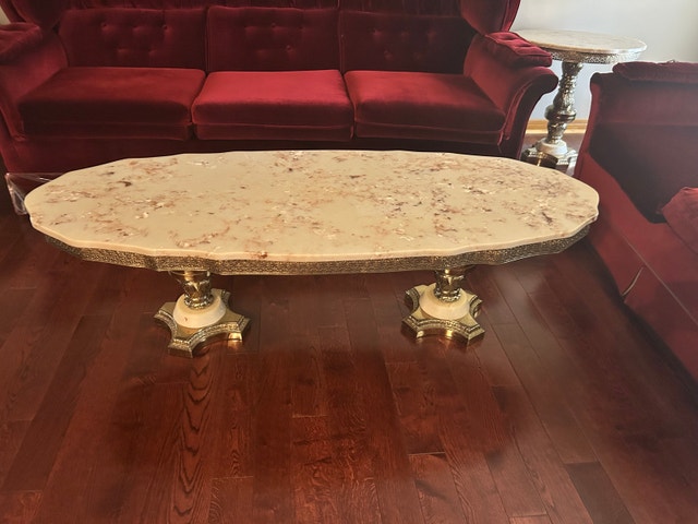 Italian Marble Coffee and End Table Set