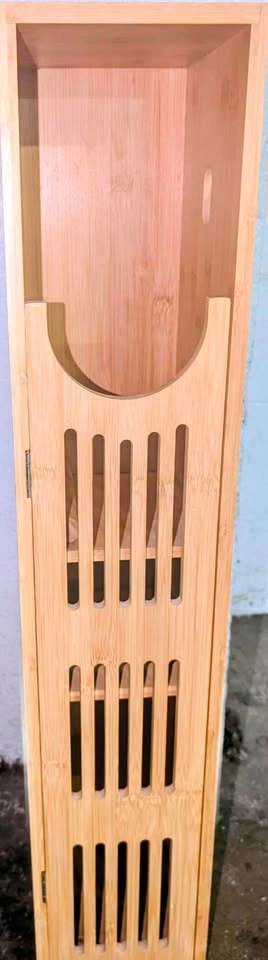 Like New - slim - Bamboo toilet paper holder cabinet - photo 4