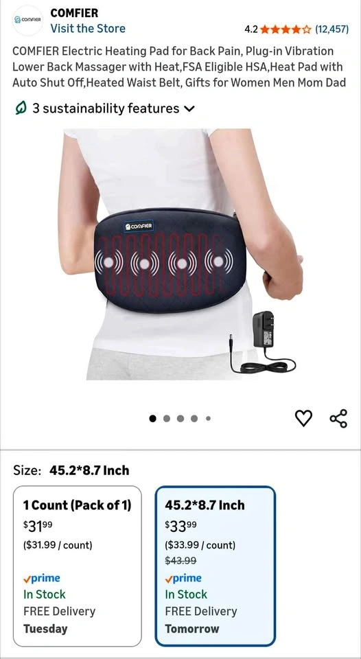 Comfier Heat Vibration massage belt