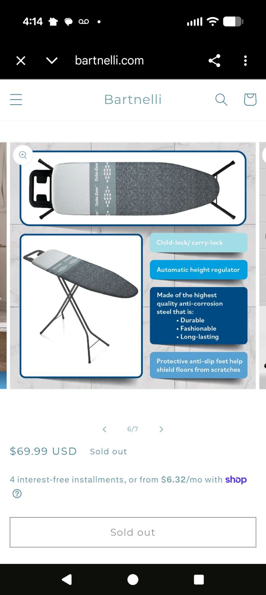 Folding Ironing Board with Iron Rest - photo 2