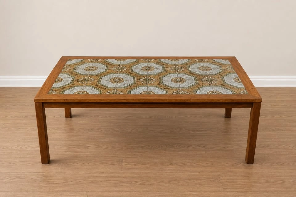 Vintage Teak & Tile Coffee Table – Danish MCM Style - photo 2
