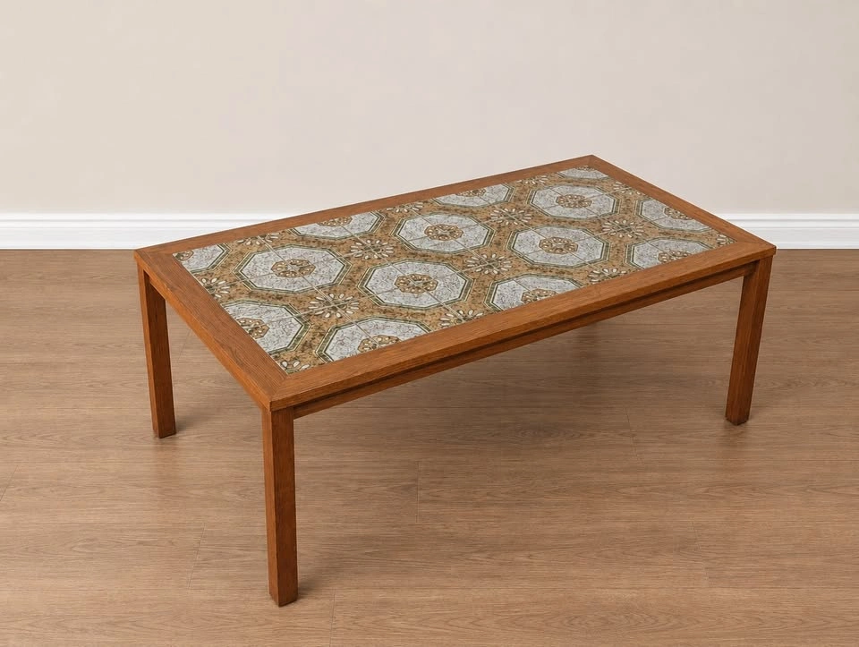 Vintage Teak & Tile Coffee Table – Danish MCM Style - photo 3