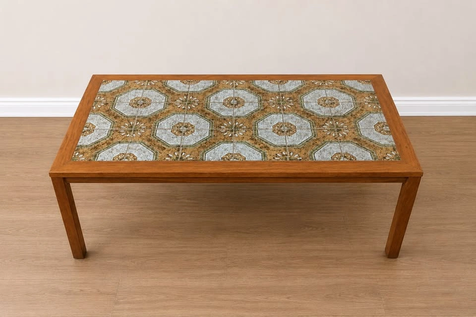 Vintage Teak & Tile Coffee Table – Danish MCM Style - photo 5
