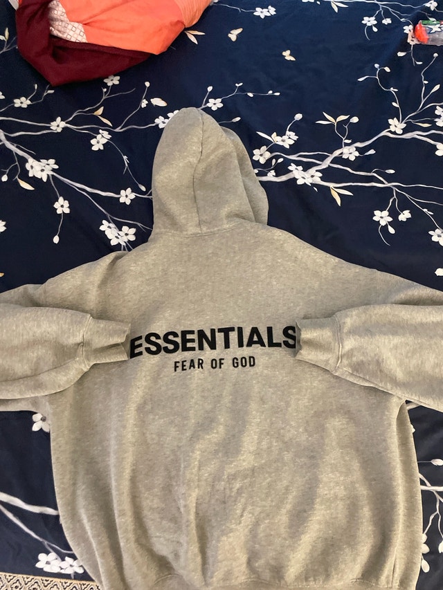 Grey Oatmeal Essentials Hoodie