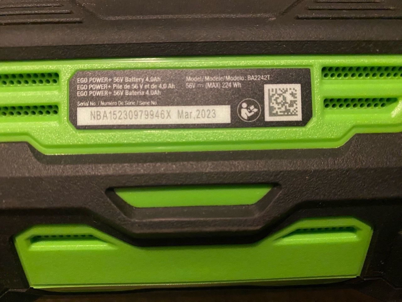 EGO Power+ 56V 4.0Ah ARC Lithium Battery (BA2242T) - photo 3
