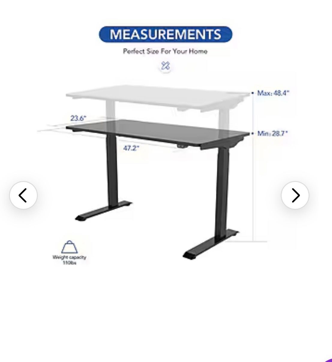 Black Electric Adjustable Standing Desk - photo 3