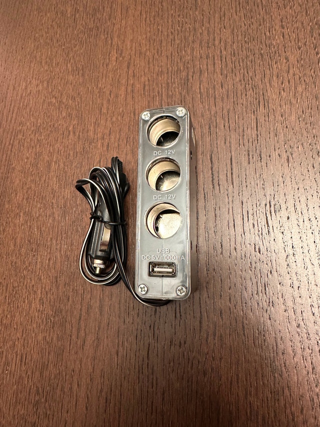 12V Triple Socket Splitter with USB Port