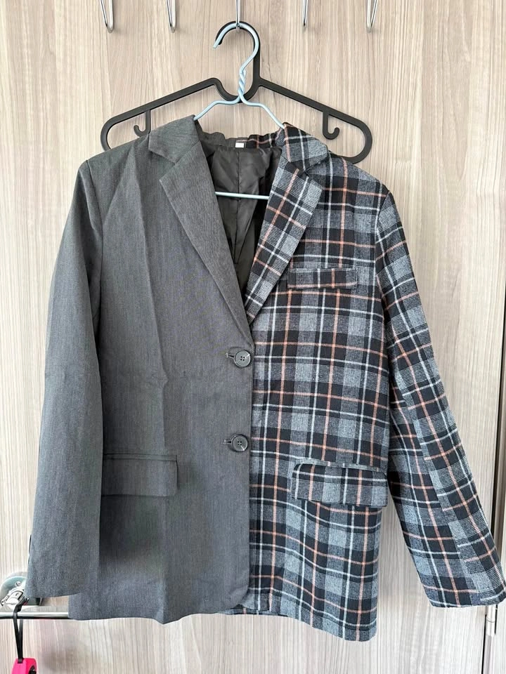 Two-Tone Patchwork Blazer