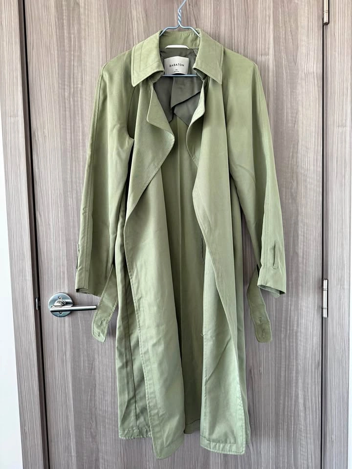 Babaton XS Trench Coat - Avocado Green