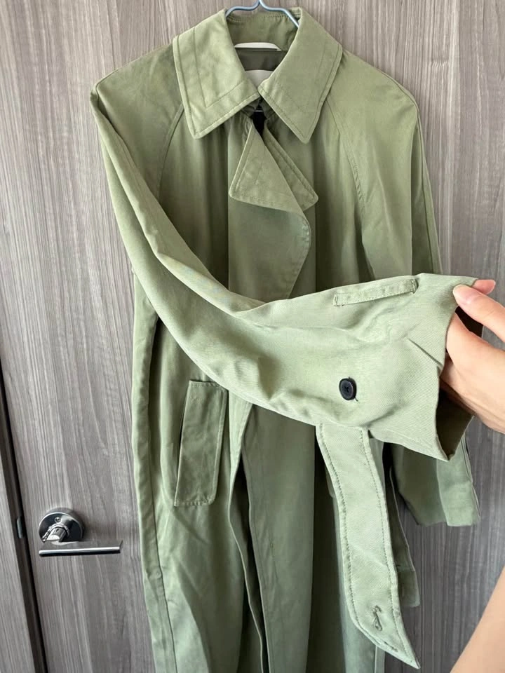 Babaton XS Trench Coat - Avocado Green - photo 3