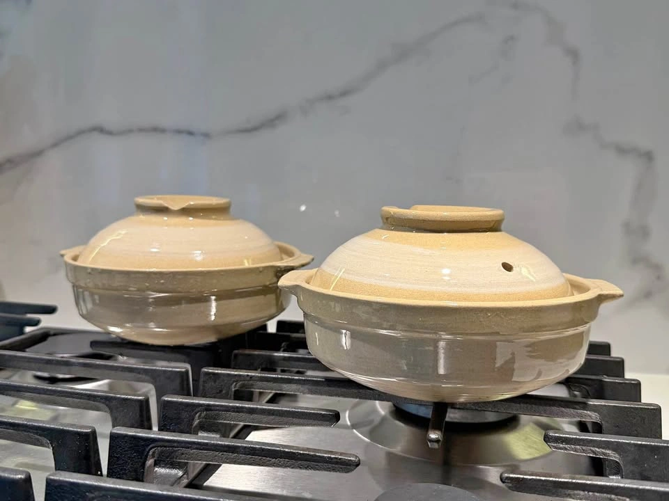 Set of 2 Ceramic Donabe Pots