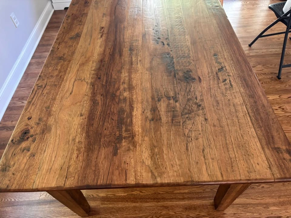Rustic Reclaimed Wood Dining Table, solid oak, farmhouse table - photo 5