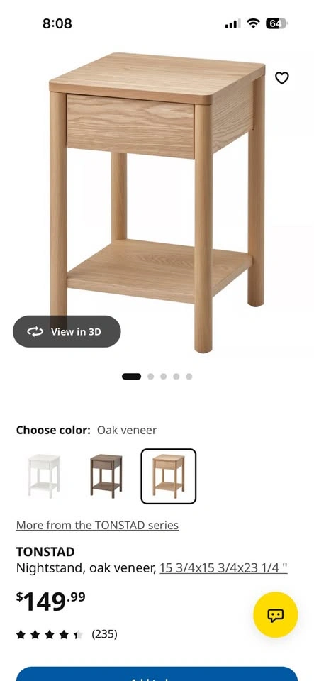 Set of two nightstands from IKEA, white oak color, TONSTAD - photo 5