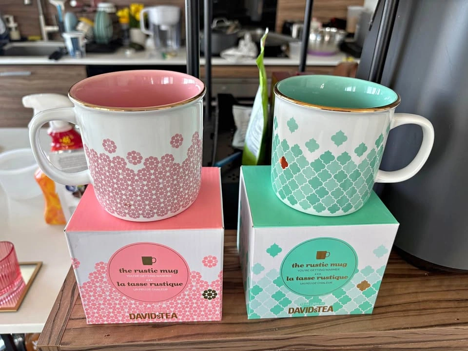 2x DavidsTea Rustic Mugs